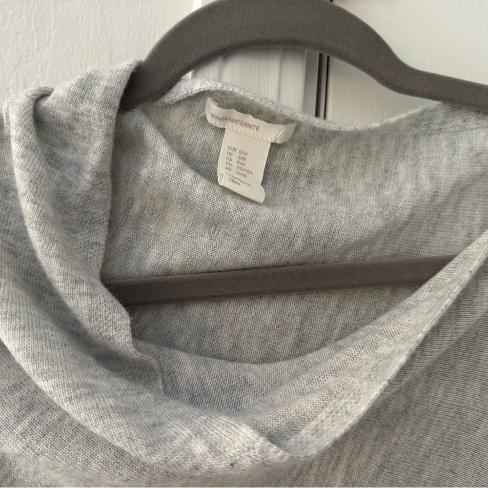 H&M MAMA Gray Cowl Neck Sweater poncho Nursing/Maternity friendly